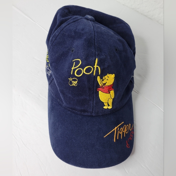 Walt Disney World Blue Vintage Winnie the Pooh Tigger Piglet Rabbit Hat Cap - Picture 10 of 10